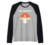 Funny Minimalist Mushroom Simple holy Shiitake Raglan Baseball Tee