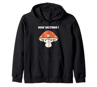 Funny minimalist mushroom simple holy shiitake Zip Hoodie
