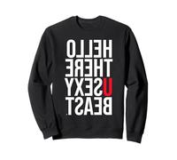 Funny Mirror Text Hello You Sexy Beach Quote Sweatshirt