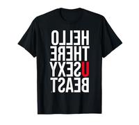 Funny Mirror Text Hello You Sexy Beach Quote T-Shirt