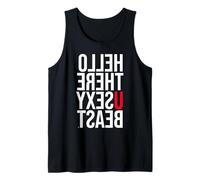 Funny Mirror Text Hello You Sexy Beach Quote Tank Top