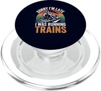 Funny Model Train Sorry I'm Late I Was Running Trains PopSockets PopGrip for MagSafe