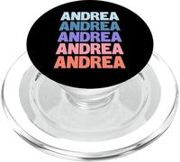 Funny Modern Repeated Text Design Andrea PopSockets PopGrip for MagSafe