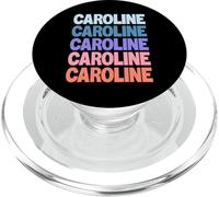 Funny Modern Repeated Text Design Caroline PopSockets PopGrip for MagSafe