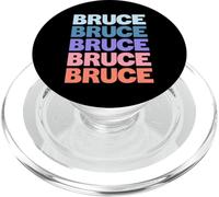 Funny Modern Repeated Text Design First Name Bruce PopSockets PopGrip for MagSafe