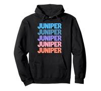 Funny Modern Repeated Text Design First Name Juniper Pullover Hoodie