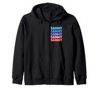 Funny Modern Repeated Text Design First Name Sammy Zip Hoodie