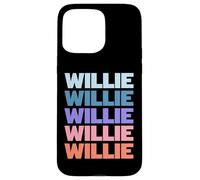 Funny Modern Repeated Text Design First Name Willie Case for iPhone 15 Pro Max
