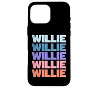 Funny Modern Repeated Text Design First Name Willie Case for iPhone 16 Pro Max