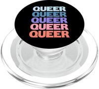 Funny Modern Repeated Text Design Queer PopSockets PopGrip for MagSafe