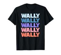 Funny Modern Repeated Text Design Wally T-Shirt