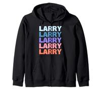 Funny Modern Repetitive Text Design First Name Larry Zip Hoodie