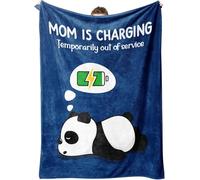 Funny Mom Gift Panda Throw Blanket, Summer Blanket Lightweight Breathable Plush Blanket for Couch Bed, Ideal for New Mom Gifts and Summer Comfort, 60”×50” (Blue Panda)
