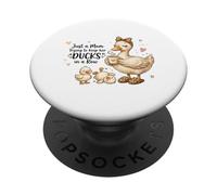 Funny Mom Just a Mom Trying to Keep Her Ducks Humor PopSockets Adhesive PopGrip