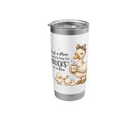 Funny Mom Just a Mom Trying to Keep Her Ducks Humor Stainless Steel Insulated Tumbler