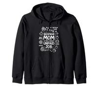 Funny Mom Life Becoming Mom Is the Longest Unpaid Job Humor Zip Hoodie
