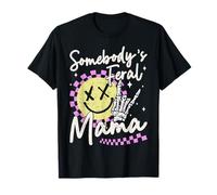 Funny Mom Mother's Day Somebody's Feral Mama Tie Dye T-Shirt