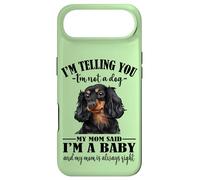 Funny Mom Says Im A Baby Black Long Haired Dachshund Lover Case for iPhone Air
