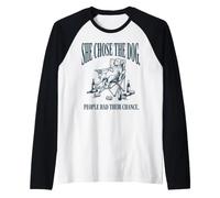 Funny Mom She Chose The Dog Lovers Raglan Baseball Tee