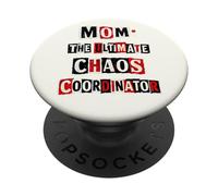 Funny Mom The Ultimate Chaos Coordinator Punk Ransom Note PopSockets Adhesive PopGrip