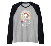 Funny Mom's The Horrors Persist But So Do I Halloween Style Raglan Baseball Tee