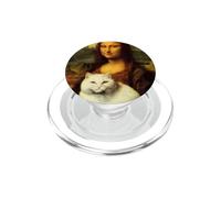 Funny Mona Lisa Cat Parody Art Painting Graphic PopSockets PopGrip for MagSafe