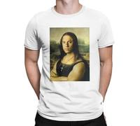 Funny Mona Lisa Men T Shirt White L