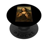 Funny Mona Lisa OK Peace Sign Art Parody Masterpiece PopSockets Adhesive PopGrip