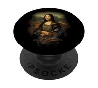 Funny Mona Lisa Pitmaster BBQ Smoker Grill Party Gift PopSockets Adhesive PopGrip