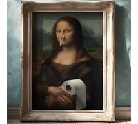 Funny Mona Lisa Toilet Roll | Luxury Wall Art Print | Home Decor | Wall Poster | Unique Gift | Gift | Trendy | Bathroom Gift Toilet Humour