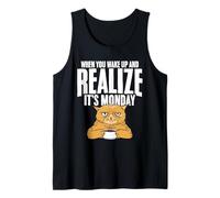 Funny Monday Workdays Quotes for Cat Persons Tank Top