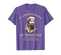Funny Mongols Quotes Genghis Khan. Funny Story T-Shirt, Men, Purple Heather, Medium