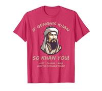 Funny Mongols Quotes Genghis Khan. Funny Story T-Shirt, Men, Red Heather, Medium