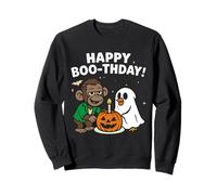 Funny Monkey and Duck celebrating Halloween Boo-day Birthday Sweatshirt
