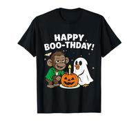 Funny Monkey and Duck Celebrating Halloween Boo-Day Birthday T-Shirt