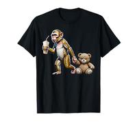 Funny Monkey Boba Tea Bear Cute Animal Lover T-Shirt