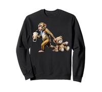 Funny Monkey Boba Tea Plush Bear Cute Animal Fun Sweatshirt