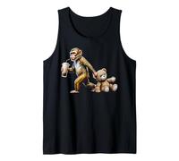 Funny Monkey Boba Tea Plush Bear Cute Animal Fun Tank Top
