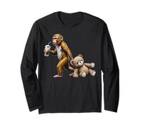 Funny Monkey Boba Tea Plush Bear Cute Animal Long Sleeve T-Shirt