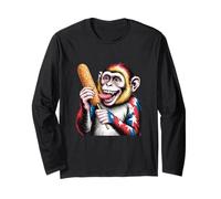 Funny Monkey EATS Weiner Celebrates America's Independence Long Sleeve T-Shirt