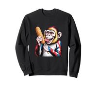 FUNNY MONKEY EATS WEINER CELEBRATES AMERICA'S INDEPENDENCE Sweatshirt