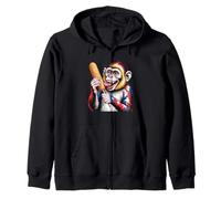 FUNNY MONKEY EATS WEINER CELEBRATES AMERICA'S INDEPENDENCE Zip Hoodie