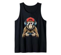 Funny Monkey Gamer Tee Gaming Headset Gamepad Video Games Tank Top
