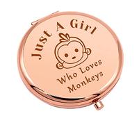 Funny Monkey Gifts Compact Makeup Mirror for Friend Sister Bestie Monkey Gifts for Women Monkey Lover Gifts Animal Lover Gift Folding Makeup Mirror for Daughter Niece Birthday Graduation Gifts