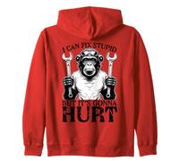 Funny Monkey Mechanic Can Fix Stupid But Its Gonna Hurt Zip Hoodie
