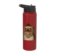 Funny Monkey Meme Humor Curious Ape Brainrot Gift Tee Y2K Stainless Steel Insulated Water Bottle