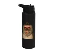 Funny Monkey Meme Humor Curious Ape Brainrot Gift Tee Y2K Stainless Steel Insulated Water Bottle