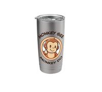 Funny Monkey. Monkey See Monkey Do. Adorable Kawaii Animals Stainless Steel Insulated Tumbler