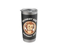Funny Monkey. Monkey See Monkey Do. Adorable Kawaii Animals Stainless Steel Insulated Tumbler