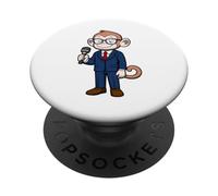 Funny Monkey News Anchor Business Presenter Graphic PopSockets Adhesive PopGrip